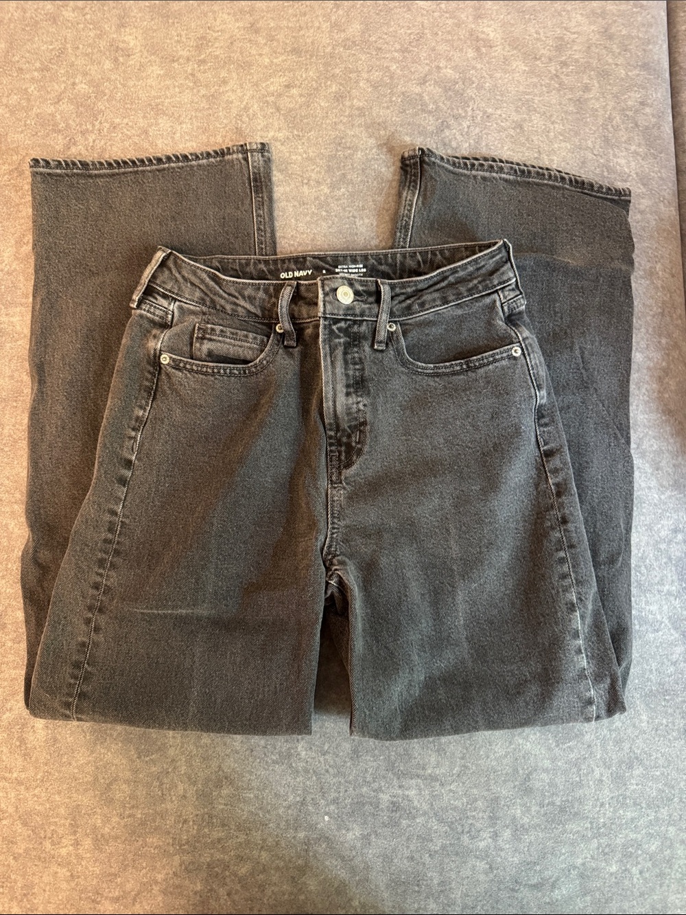 Old Navy Women's High-Rise Straight Leg Jeans - Charcoal Black